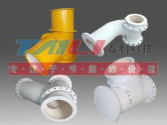 钢衬整体耐磨陶瓷三通的图片