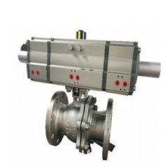 法兰式气动三段式球阀的图片