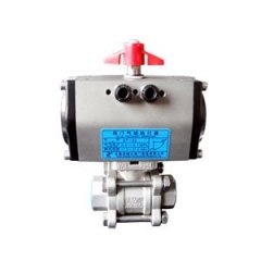 气动不锈钢三片式球阀的图片