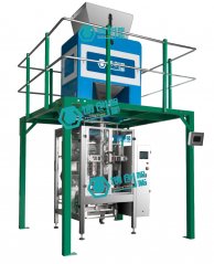 面粉单膜全自动立式制袋包装机组的图片