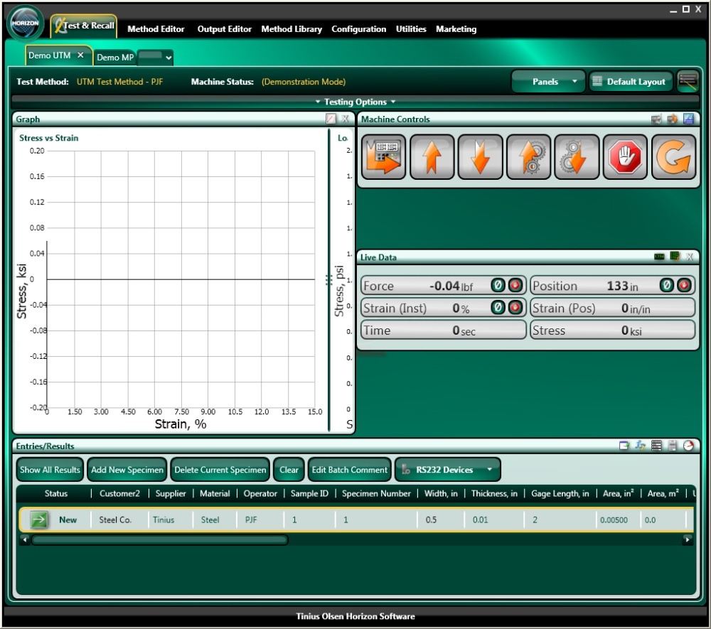 天氏欧森Horizon测试软件的图片
