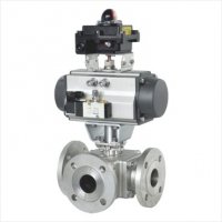 气动三通法兰式球阀的图片