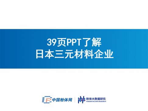 39页PPT了解日本三元材料企业