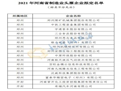 河南制造业“头雁企业”名单公布，补助最高可达2000万！