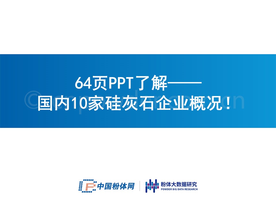 64页PPT了解——国内10家硅灰石企业概况
