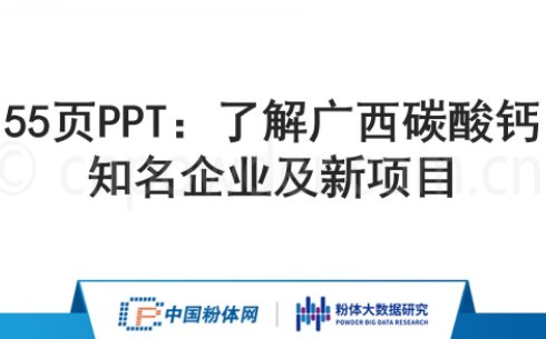 55页ppt：了解广西碳酸钙知名企业及新项目