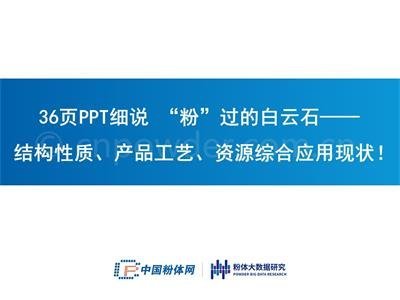 36页PPT细说 “粉”过的白云石——结构性质、产品工艺、资源综合应用现状!