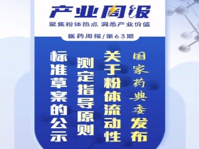 国家药典委发布关于粉体流动性测定指导原则标准草案的公示