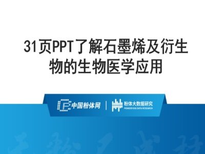 31页PPT了解石墨烯及衍生物的生物医学应用