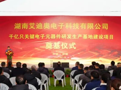 湖南艾迪奥：年产千亿只MLCC及关键磁电元器件研发生产基地项目正式开工