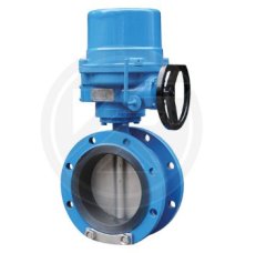 中线脱硫衬胶电动蝶阀的图片