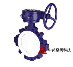 蜗轮凸耳式衬氟蝶阀的图片