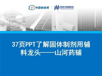37页PPT了解固体制剂用辅料龙头——山河药辅