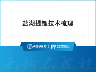 盐湖提锂技术梳理