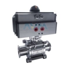 卫生级三片式气动全包球阀的图片