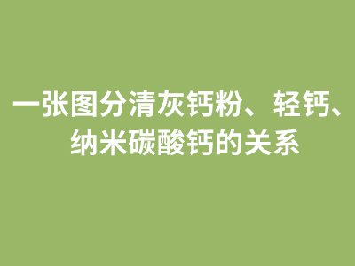 一张图分清灰钙粉、轻钙、纳米碳酸钙的关系