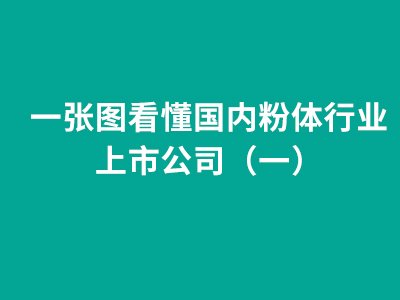 一张图看懂国内粉体行业上市公司（一）