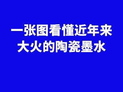 一张图看懂近年来大火的陶瓷墨水
