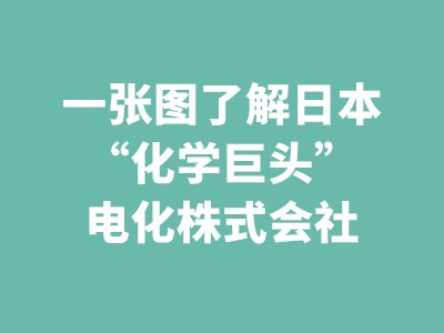 一张图了解日本“化学巨头”电化株式会社